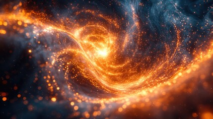 Wall Mural - Black hole surrounded by luminous energy beam in vibrant cosmic swirl illustrating the beauty of deep space phenomena