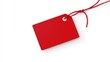 ©  AugmentArt - Red price tag with string attachment isolated on white background for retail sales and promotions.