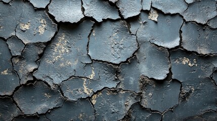 Poster - Cracked grey cement texture background with empty space for text and designs in a top view composition