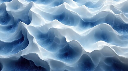 Leinwandbilder - Abstract Blue and White Wavy Texture with Fluid Motion for Background Design and Creative Applications