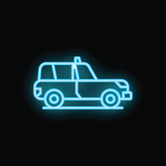 Poster - Neon taxi cab sign showing concept of transportation