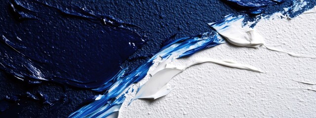 Poster - Abstract white and blue brushstroke background for creative designs with ample copy space for text and artistic elements