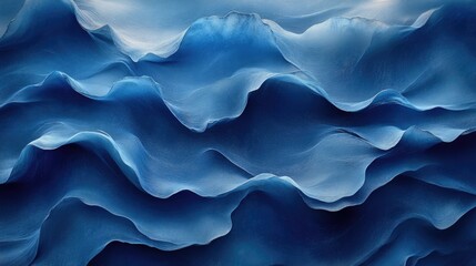 Poster - Dark blue water waves texture with smooth ripples and ample copyspace for text, ideal for backgrounds or marine-themed projects