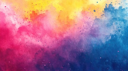  - Colorful Abstract Watercolor Texture with Vibrant Shades and Splashes Ideal for Backgrounds or Graphic Design Projects