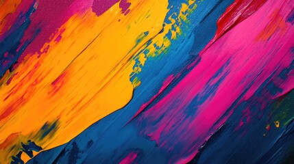 Poster - Vibrant abstract brush strokes in rich colors showcasing artistic creativity with ample space for text overlay or design elements