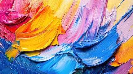 Poster - vivid brushstrokes in vibrant colors showcasing artistic brilliance with ample copyspace for creativ