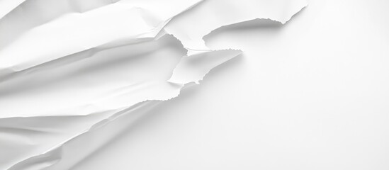 Poster - Crumpled white paper bag with cut handle on a plain white background ideal for showcasing product or promotional text space