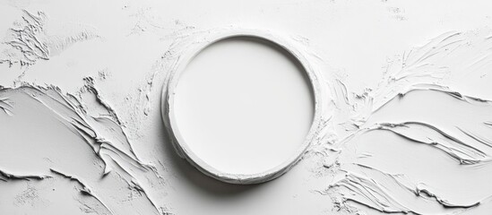 Poster - White Paint Sample in Circular Container with Ample Space for Custom Text or Branding Elements
