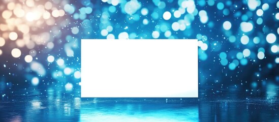 Poster - White message board for quotes set against a sparkling blue background with ample empty space for text or invitations.