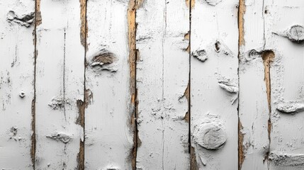 Poster - Textured white wooden background with weathered surface ideal for modern interior design or promotional artwork showcasing empty space for text