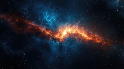 Poster - Galactic Burst of Colorful Nebula Lighting Up the Cosmos in Space Illustration