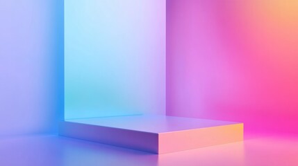  - Vibrant Colorful Gradient Studio Background with Empty Space for Text and Creative Showcase Opportunities