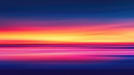 Poster - Vibrant sunset over the ocean with stunning colors and empty space for text ideal for backgrounds or promotional materials
