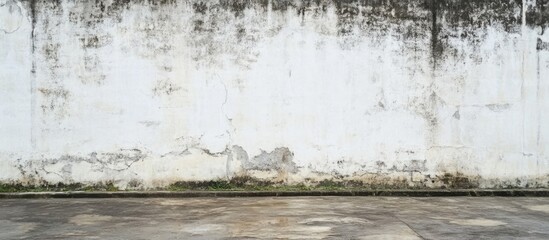 Poster - Textured Wet White Concrete Wall Background with Empty Space for Custom Text Perfect for Graphic Design and Advertising Use