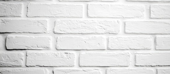 Poster - White brick wall with textured surface ideal for backgrounds and empty space for design or text insertion