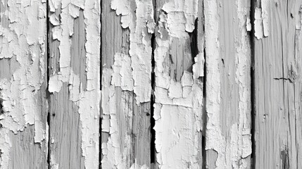 Poster - Grungy Vintage Gray Wooden Wall Texture with Peeling Paint and Copyspace for Text Placement in Rustic Aesthetic Design