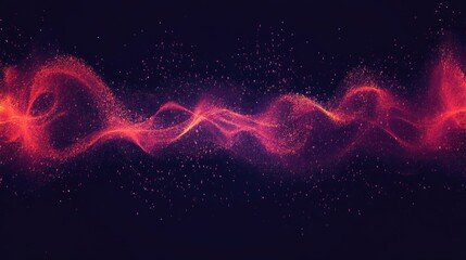 Poster - Vibrant Abstract Shockwave Effect with Dark Background and Empty Space for Text Display or Overlay