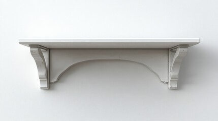 Leinwandbilder - Minimalist empty white shelf on a neutral wall perfect for displaying text or decorative items in a clean modern interior design.