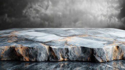 Aufkleber - Elegant marble countertop with rich granite texture ideal for product showcase and promotional displays on a sophisticated background.