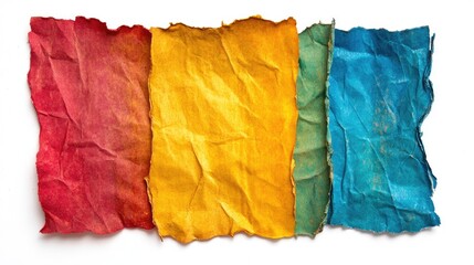Poster - Vintage ragged paper banner in vibrant colors with ample empty space for web design text isolated on a clean white background