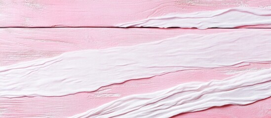 Poster - Cotton fabric texture in white and pink with stretch for background design featuring ample empty space for text and creative applications.