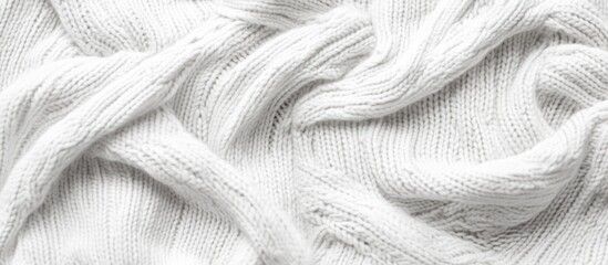 Poster - White Knitted Fabric Texture Suitable for Clothing Blankets and Creative Mockups Featuring Ample Copy Space for Custom Text