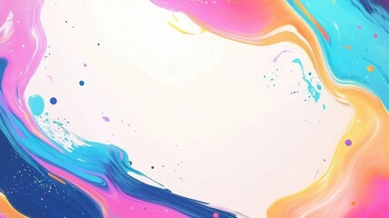 Poster - Colorful Abstract Paint Swirl Background with Empty Space for Text in Vibrant Hues for Creative Design and Art Projects