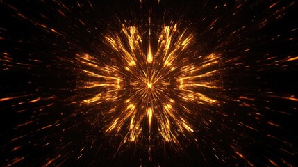 Aufkleber - Vibrant Explosion of Fireworks in Night Sky with Radiant Sparkles and Empty Space for Text or Design Use