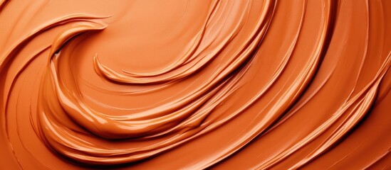 Poster - Vibrant orange and brown clay texture with smooth swirls ideal for backgrounds or overlays in creative projects