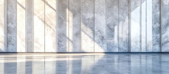 Poster - Elegant white marble wall texture with reflections and ample empty space for text in a modern Art Deco interior design setting.