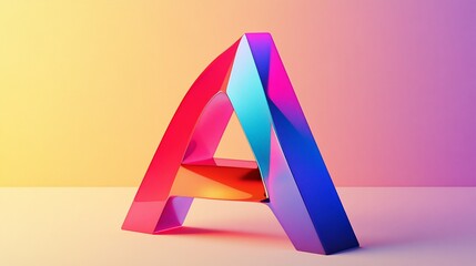 Wall Mural - Vibrant 3D Letter A: Gradient Color Design