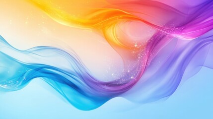 Leinwandbilder - Colorful Abstract Fluid Art Background with Flowing Waves and Space for Text Display