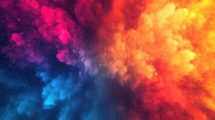 Poster - Colorful Fireworks Explosion Background with Space for Text Celebrating Events and Festivals