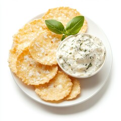 Wall Mural - Thin crunchy Parmesan cheese rounds