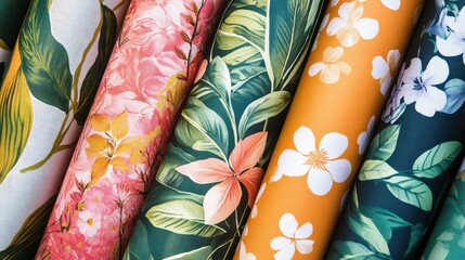 Poster - Vibrant botanical patterns showcasing lush leaves and delicate flowers ideal for nature inspired design projects and creative applications