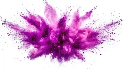 Poster - Vibrant purple powder explosion creating dynamic visual impact with ample white space for creative text placement and design elements