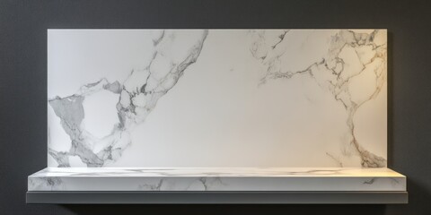 Aufkleber - Minimalist white marble countertop for product display showcasing elegance in fashion and beauty with clean, modern design background.