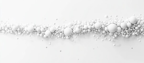 Poster - Minimalistic white line composed of spheres on a blank background perfect for text placement and modern design elements