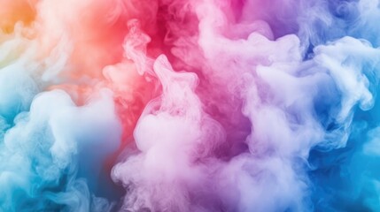 Poster - Colorful smoke texture with vibrant powder dust particles creating a dreamy background ideal for text overlays and digital designs