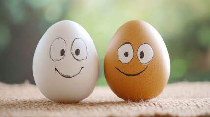 Aufkleber - Easter themed decorative eggs with playful faces symbolizing joy and creativity in holiday celebrations