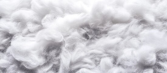Poster - Soft white cotton fibers against a plastic background creating an abstract texture with ample empty space for text or design elements