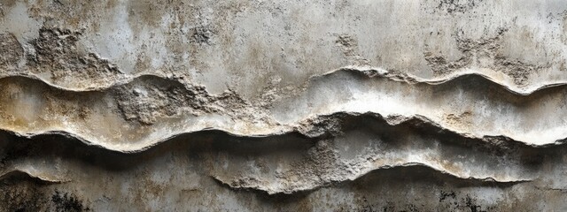 Poster - Ancient Stone Texture Background with Wavy Patterns and Empty Copy Space for Text in Earthy Tones