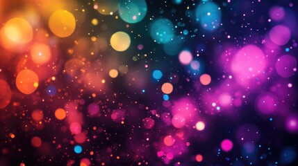 Poster - Colorful Bokeh Abstract Background with Vivid Circular Shapes and Space for Text or Graphics