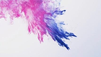 Poster - Multicolored powder splash on white background with ample space for text or design elements showcasing vibrancy and creativity
