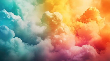 Aufkleber - Vibrant Colorful Cloudscape with Dynamic Weather Effects and Blank Space for Text Overlay