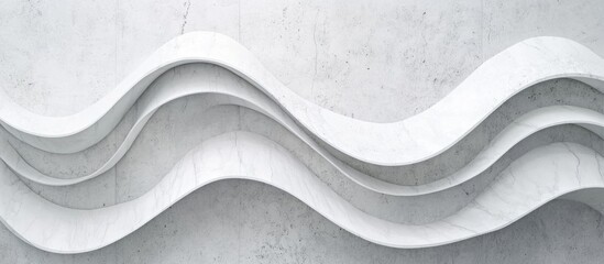 Poster - Elegant white marble texture with flowing waves and ample blank space for customizable text or design elements. Perfect for backgrounds.