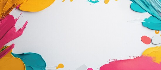 Poster - Colorful Abstract Frame with White Note Paper Space for Text Creative Modern Background Design Concept for Art and Communication