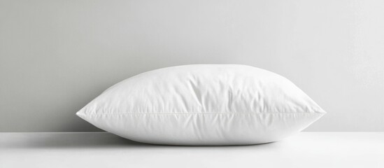 Poster - Clean White Pillow on Minimalist White Background Ideal for Product Mockup and Text Overlay or Branding Needs