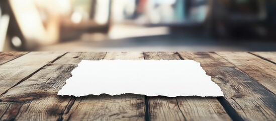  - Elegant White Frame Mockup on Rustic Wooden Table Highlighting Blank Text Space for Customization and Creative Display