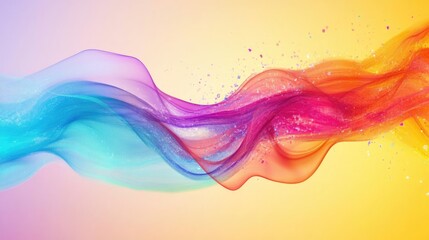 Poster - Dynamic abstract waves in vibrant colors representing digital marketing concepts with space for text or branding elements.
